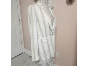 Alex Marie light weight white tan blazer jacket 8 flawless